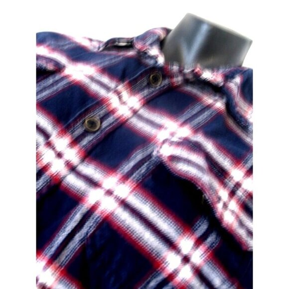 Jach's Vintage Men's Red Blue Plaid Flannel Cotton Long-Sleeve Top Shirt L. - Picture 1 of 12